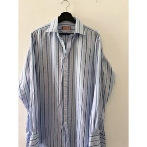 Thomas Pink Jermyn Street London Dress Shirt Men 16.5 42 36 Striped Cotton
